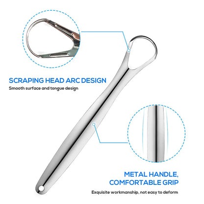 Stainless Steel Tongue Scrapers Tongues Cleaner for Adults Kids Portable Tongue Coating Remove Brush Personal Oral Hygiene Care